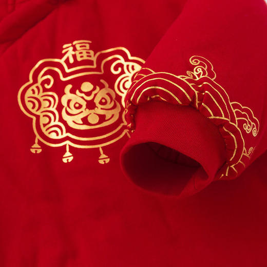 贝贝怡宝宝新年夹棉套装男女宝宝秋冬款长袖中国风儿童喜庆套装214T2357
 商品图6