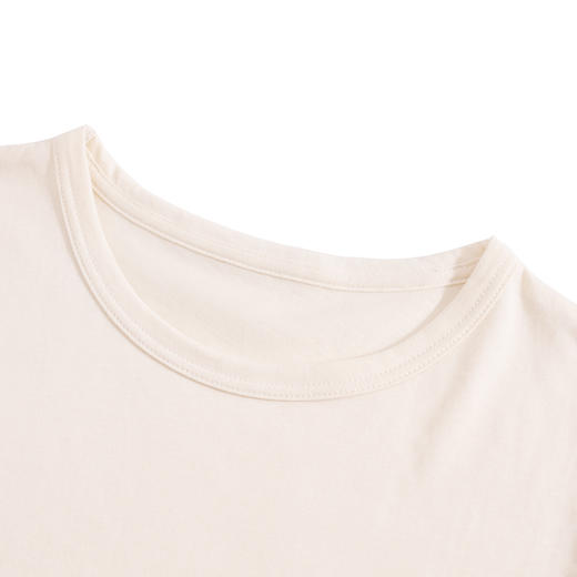小亘纯棉短袖T恤 打底衣睡衣背心 本白色 商品图1