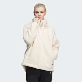 Adidas阿迪达斯LOUNGE JACKET 美拉德穿搭仿羊羔绒运动休闲夹克外套IP7059