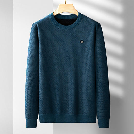 【新款DDS】大依优型大码男装加绒毛衣休闲加肥加大男士胖子大码内搭上衣保暖针织衫 商品图1