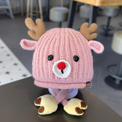 双12抢先购！【可爱保暖！多色可选】宝宝帽子冬季可爱圣诞护耳帽，男孩女童秋冬加厚保暖儿童针织毛线帽，个性时尚 护耳防寒更暖心 男女通用lm 商品图8