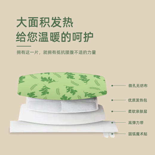 【艾草腰腹贴】暖腰暖腹 持久发热腰腹贴 放松肌肉 告别不适 缓解姨妈期腰疼 全面养护 天然草本成分 一盒5片 商品图1
