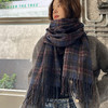 秋冬新款，流苏格纹仿羊绒披肩。女式加长款，韩版减龄，文艺学院风围巾。潮流时尚，温暖舒适，轻松打造高雅魅力。 商品缩略图2