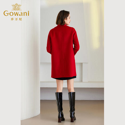 Gowani乔万尼秋冬新款羊毛羊绒大衣红色系小个子ET4A929101 商品图4