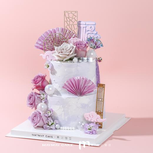 【提前一天预定】双层|优雅·紫色花艺蛋糕（C类）【4616】 商品图0