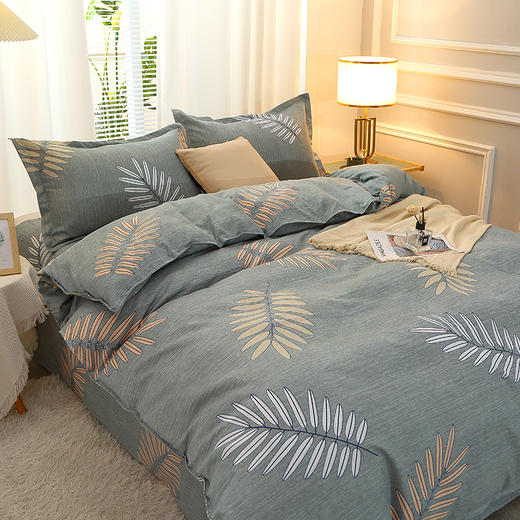 啄木鸟(PLOVER)澳绒磨毛四件套-叶魅ZMN-AR-002 商品图3