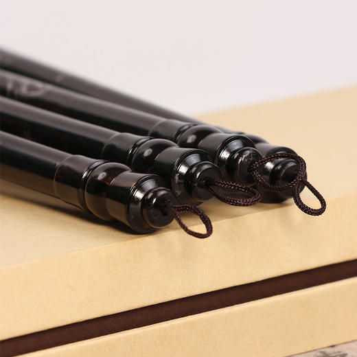 【庆学堂】臻品-非遗黑檀木嵌银四君子斗笔 大字榜书/对联笔/题字写意国画/铺色 梅兰菊竹 收藏送礼 商品图3