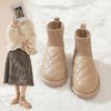 ZHR衍缝格纹保暖雪地靴女2023冬季新款韩版长绒柔软舒适女靴百搭 商品缩略图8