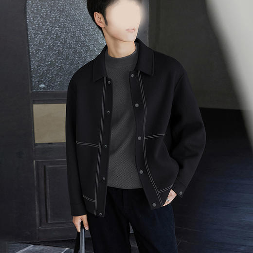 裁缝学苑MX28辑明线双面羊毛呢子纸样男装翻领夹克短款上衣版型 商品图4