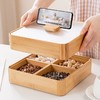木制干果盒新中式家用创意分格带盖糖零食瓜子多层收纳盒防潮客厅 商品缩略图6