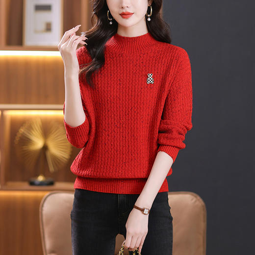 半高领内搭打底衫漂亮减龄毛衣，新款韩版时尚洋气内搭针织衫KQL-10-3726 商品图3