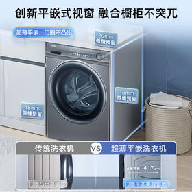 海尔（Haier）滚筒洗衣机全自动 精华洗SL6 10公斤大容量 大筒径高洁净 超薄平嵌 EG100MATESL6