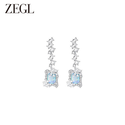 ZEGL设计师初雪之约系列雪花耳环女小众设计感高级耳钉银针耳饰品 商品图0