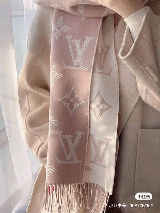 Lv羊毛围巾-干枯玫瑰粉 商品图2