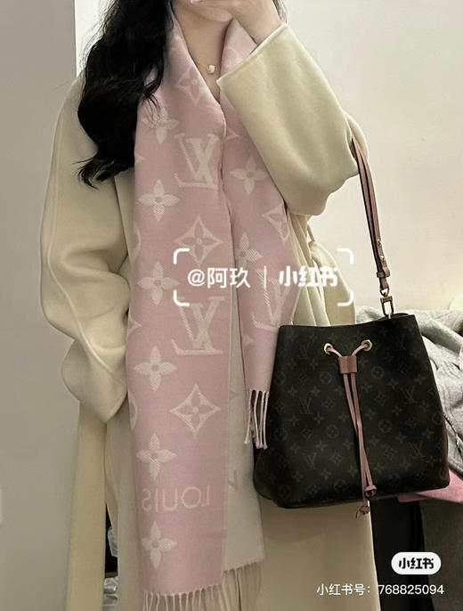 Lv羊毛围巾-樱花粉 商品图4