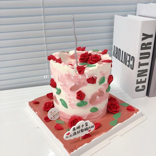 送女生女士红玫瑰裱花蛋糕-低糖处理无添加 商品图1