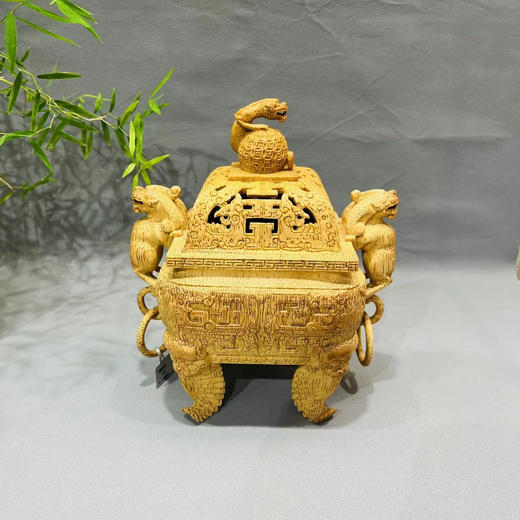 象足瑞兽°老竹雕香炉 商品图1