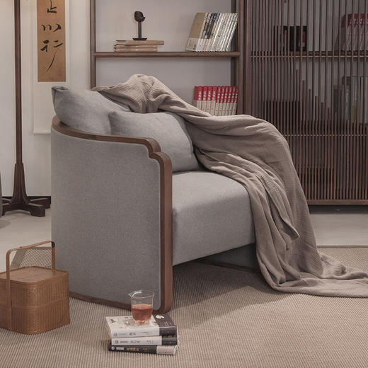 沙发套组｜北美黑胡桃木  新中式沙发  造型典雅 商品图2