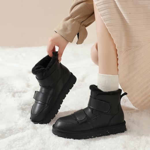 ZHR雪地靴女2023冬季新款厚底加绒加厚翻毛边休闲魔术贴雪地靴 商品图1