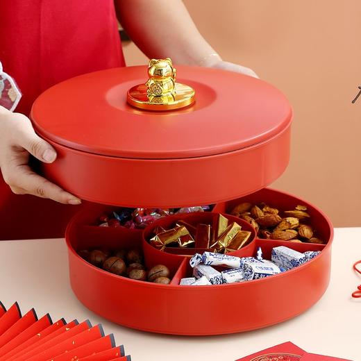 新款过年果盘家用客厅新年糖果盒结婚坚果干果盘分格零食盘瓜子盒 商品图3