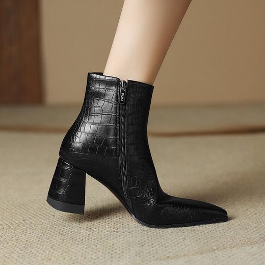 尖头粗跟高跟靴，显瘦女靴马丁靴HCY-3784 商品图2