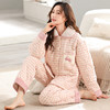 冬季新款【针织三层夹棉睡衣】加厚保暖 韩版宽松 家居服套装女 商品缩略图2