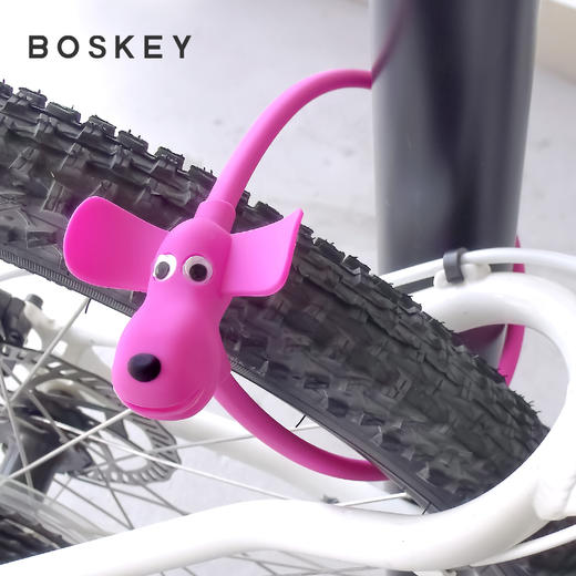 Doggy Lock 硅胶卡通小狗自行车锁 小狗饼干防盗钥匙扣插锁 商品图4
