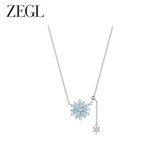 ZEGL设计师冰雪奇缘系列925银雪花项链女轻奢小众秋冬圣诞锁骨链 商品图0