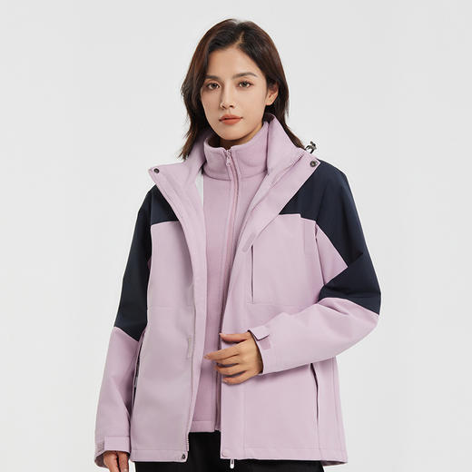 23新秋冬冲锋衣户外三合一两件套男女防风加厚抓绒登山服_qyh 商品图13