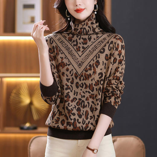 新款堆堆领女港风毛衣，加厚宽松中年妈妈秋冬保暖针织打底衫CC-10-3738 商品图1