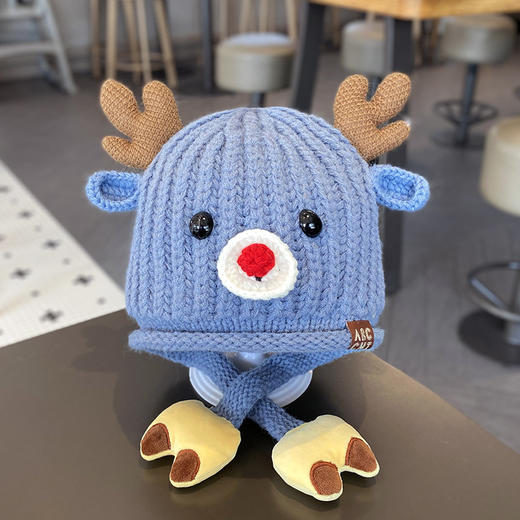 双12抢先购！【可爱保暖！多色可选】宝宝帽子冬季可爱圣诞护耳帽，男孩女童秋冬加厚保暖儿童针织毛线帽，个性时尚 护耳防寒更暖心 男女通用lm 商品图7