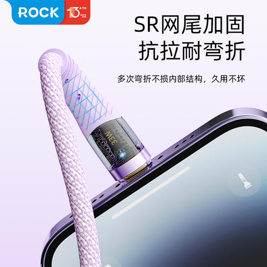 ROCK Z21 PD 33W 透明闪充数据线 C TO lighting L=120CM 商品图2