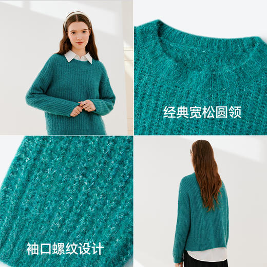 【严选】诗凡黎冬圆领宽松H廓形套头衫7EA433521 商品图2