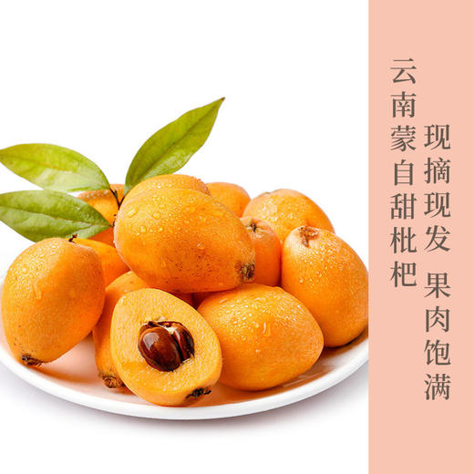 云南蒙自枇杷 酸甜可口   满口生津水润皮薄肉厚从上往下稍微带一点点力完整刮一圈下来，轻轻一撕，毫不费力，随便吃个十个八个停不下来💖 商品图0