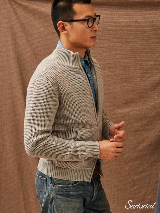 Dalmo 浅灰羊绒拉链夹克 商品图2