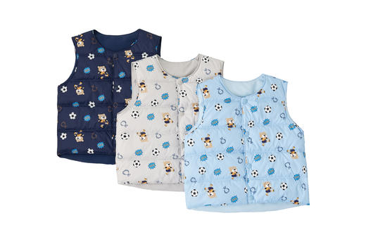 可嘟儿羽绒马甲足球印花三色可选 商品图0