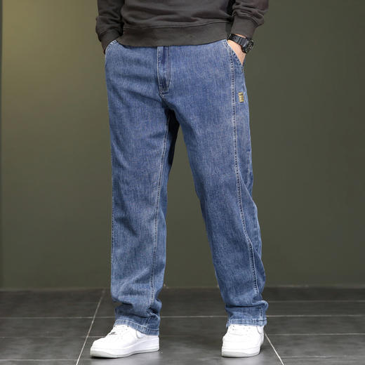 【圈】【新款DYG】大依优型大码牛仔裤直筒长裤男舒适弹力休闲商务简约百搭加肥加大男装 商品图0