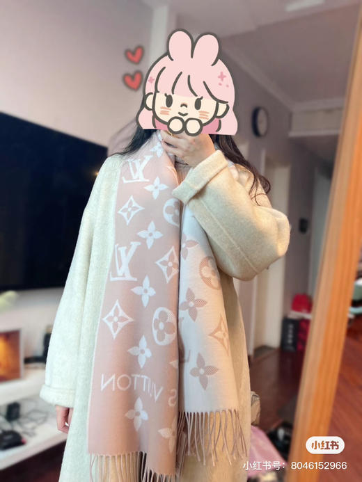 Lv羊毛围巾-干枯玫瑰粉 商品图1