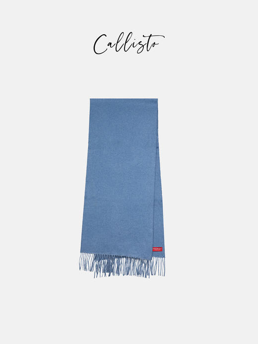 callisto蓝色桑蚕丝羊绒围巾 FQSCF002D 商品图0