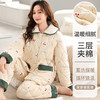 冬季新款【针织三层夹棉睡衣】加厚保暖 韩版宽松 家居服套装女 商品缩略图7