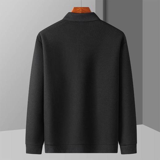 【含绵羊毛+华夫格】圣得西翻领弹力卫衣加绒加厚T恤2352978605 商品图4