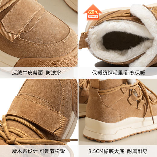 ZHR雪地靴女2023新款冬季厚底短筒靴大头萌趣休闲百搭魔术贴棉鞋
 商品图12