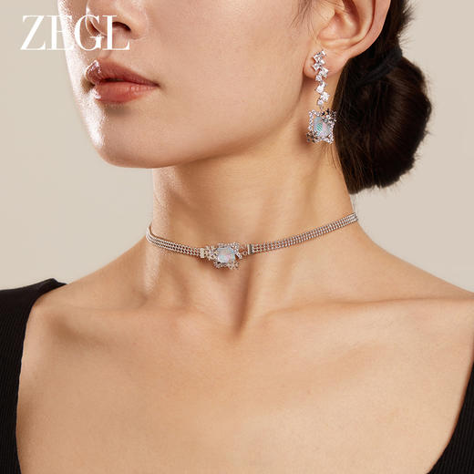 ZEGL设计师初雪之约系列雪花项链女生轻奢小众choker项圈秋冬颈链 商品图3