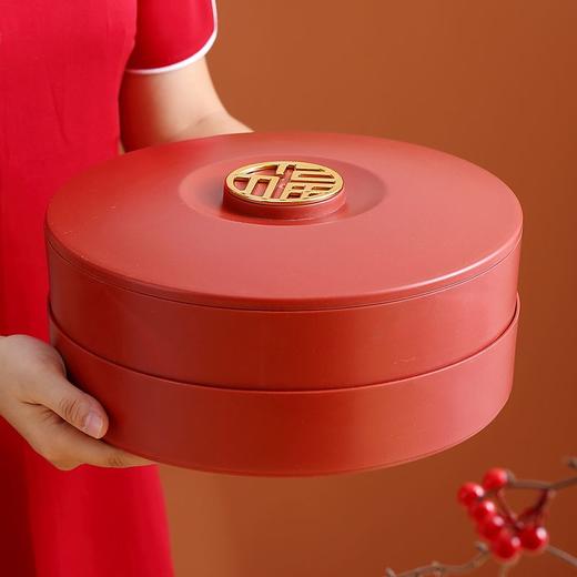 新款过年果盘家用客厅新年糖果盒结婚坚果干果盘分格零食盘瓜子盒 商品图1