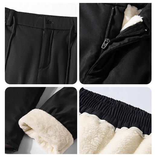 【新款DX】大依优型大码直筒加绒加厚羊羔绒休闲裤松紧腰加肥加大号肥佬宽松大号休闲长裤男装胖子卫裤男士 商品图3