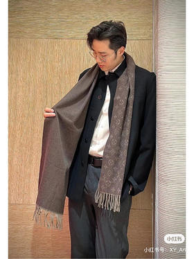 Lv男士围巾-渐变咖色