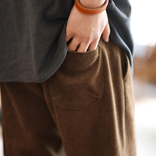 工装优选 日系雪尼尔免烫垂感聪明裤束脚慵懒直筒休闲长裤子男秋 商品图4