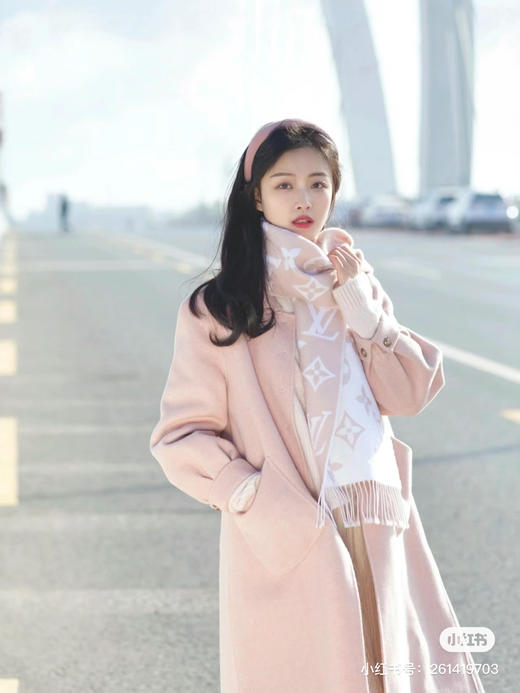 Lv羊毛围巾-干枯玫瑰粉 商品图5