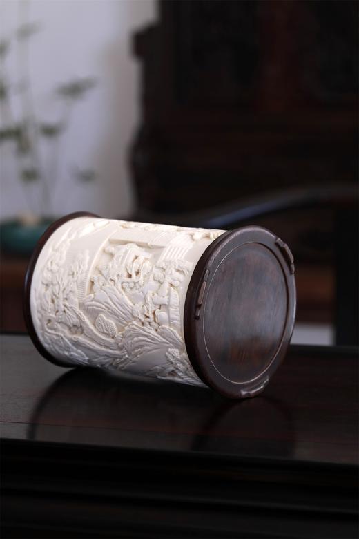 琴棋书画°猛犸牙雕笔筒 商品图6