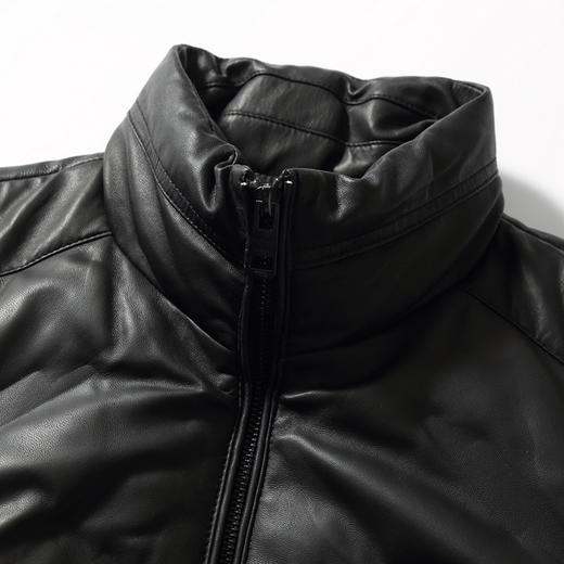 【真皮羽绒服】大依优型大码皮衣白鸭绒绵羊皮大码皮衣立领休闲加肥加大外套大号男皮草 商品图2